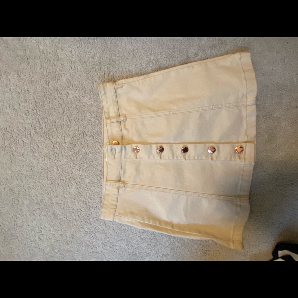 Forever 21 Cream Button Up Skirt